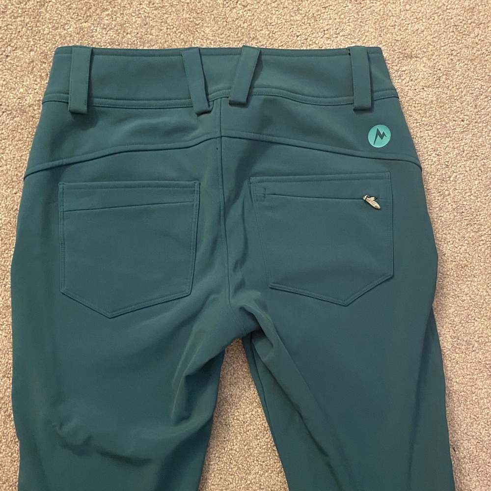 Marmot Teal Green Softshell Women’s Snow Ski Pants - Picture 8 of 11